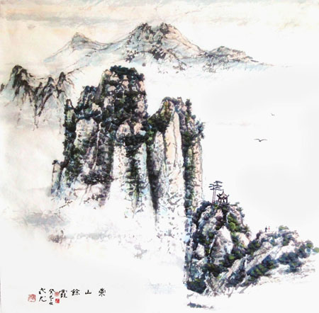 《崇山馀霞》2013 69×70cm