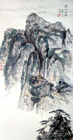 《高山飞瀑》2013 99×51cm
