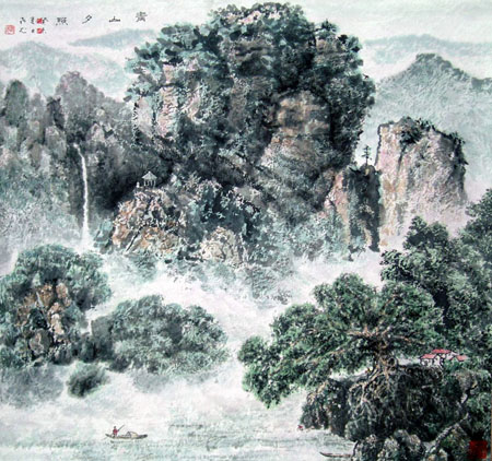 《青山夕照》 2003 86×95cm