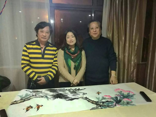 当代书画名家吴国辉参加大美溱湖迎金鸡年岁尾笔会
