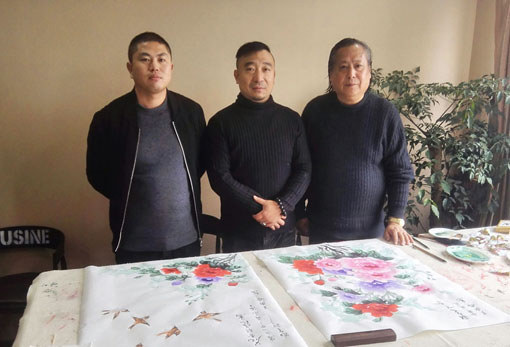 当代书画名家吴国辉参加大美溱湖迎金鸡年岁尾笔会