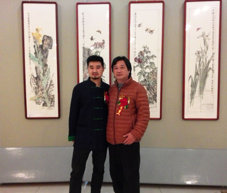 著名画家潘毅出席翁静孜国画•邹超雕塑作品展