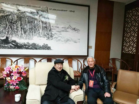 聂国强与著名书法家权希军老师合影
