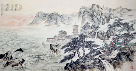 《观沧海》180×98cm