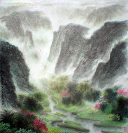 《幽谷春色》67×67cm