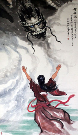 魏老师展出作品《望娘滩》