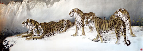 《雄风万里图》100cm×268cm