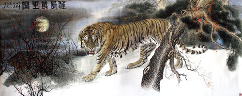 《雄风万里图》145cm×360cm