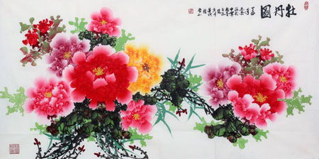 《牡丹图》138cm×73cm