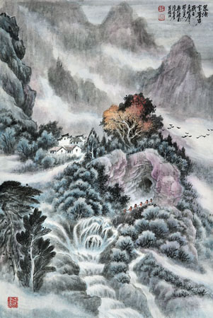 邵正夫作品《泉涌宝峰岩》