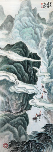 邵正夫作品《云遮雾障看峡江》