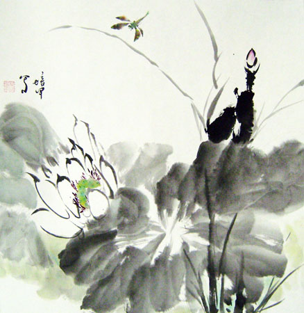 《白荷》规格：68×68cm