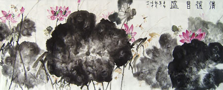 《清莲昌盛》规格：400cm×150cm