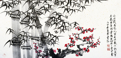 百花凋零后，纷纷雪里看 136×68cm