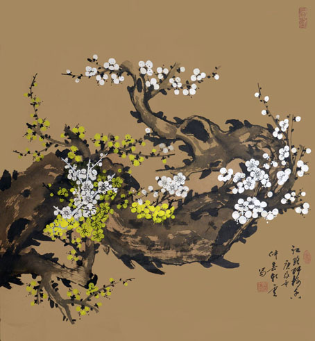 江路野梅香 80×70cm