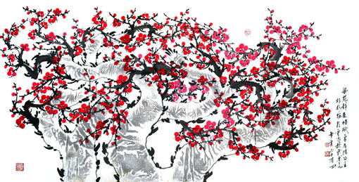 梁苑辞臣堪赋雪 136×68cm