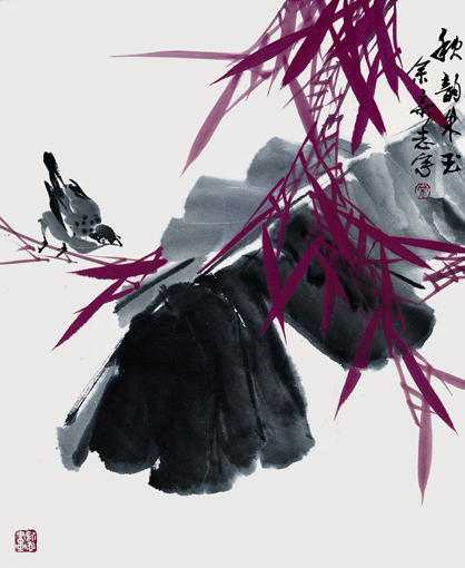 《秋韵朱玉》 45×68cm 1987年