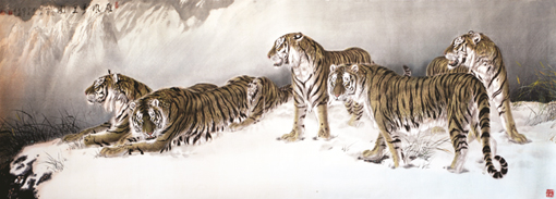 《雄风万里图》100cm×268cm