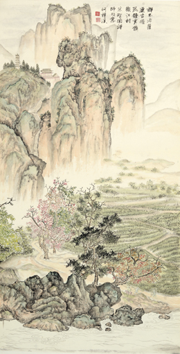 《江山行旅》六条屏之四 68×136cm