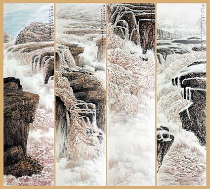 《黄河交响曲》180×48cm×4