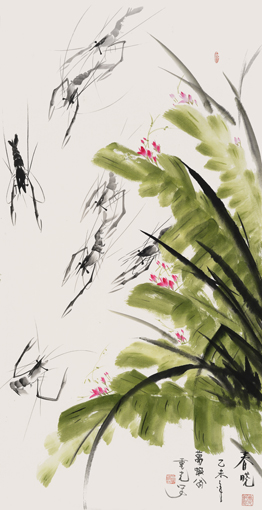 余重光作品《春晓》136×70cm