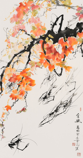 余重光作品《金秋》136×70cm