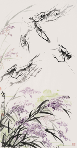 余重光作品《舞》136×70cm