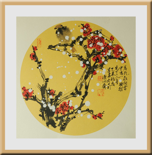 《雪梅迎春》60cm×60cm