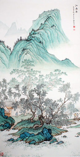 《拟父江南春》131.5cm×67.5cm