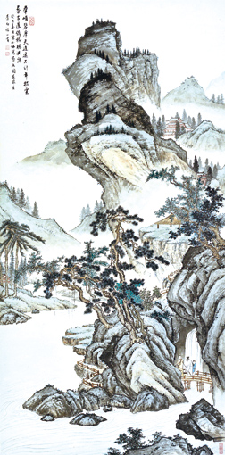 《寻幽图》136cm×67cm