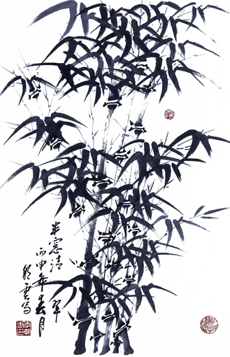 半窗清翠 136×68cm