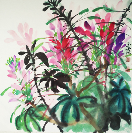 《版纳写生32》2016年尺寸40×40cm-樊玉霞 《版纳写生32》2016年尺寸40×40cm-樊玉霞