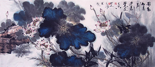 《影动知月到 风来觉花香》83×180cm