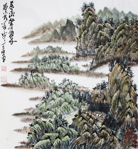 杨涛作品1《层峦耸翠》98cm×98cm