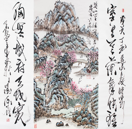 杨涛作品4《溪山常往鸥鸟亲》对联