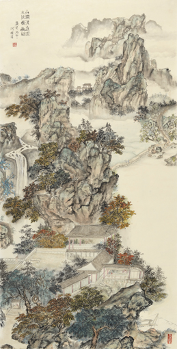 庭院与秧田 68×136cm