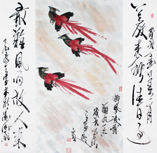 杨涛作品1《御风凌云翔九天》（对联）