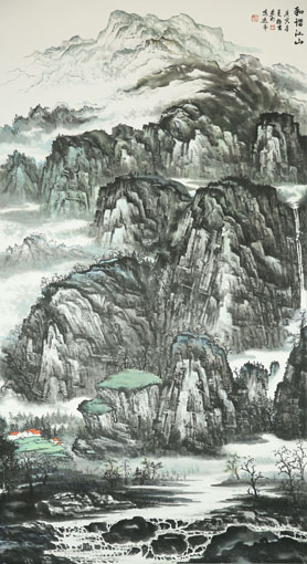 《和谐江山》97×180cm