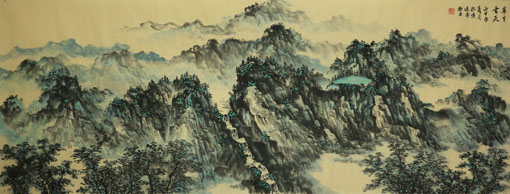 《万里雲天》70×180cm