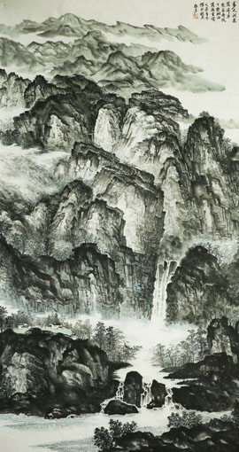 《万丈洪泉》97×180cm