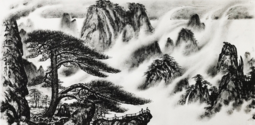 《黄山迎客松》138×68cm