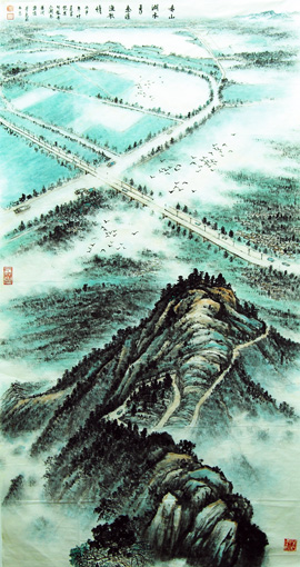 《赤山湖水秀》138cm×69cm