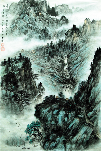 《青山不墨千秋画 流水无弦万古琴》69cm×46cm