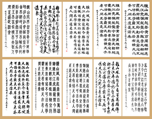 《10种书体写钟山风雨起》 《10种书体写钟山风雨起》