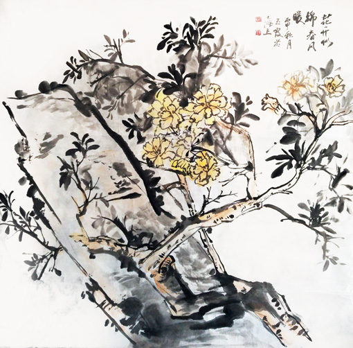 《花开似锦春风暖》68×68cm 2016樊玉霞