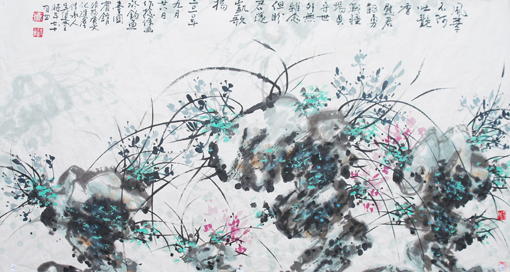 捻条画 吴建堂 《风华不阿吐艳香》97m×197cm