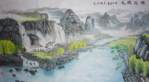 《烟远流长》183×98cm