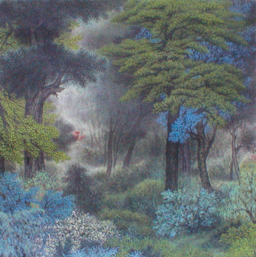 《翠漫鹿鸣》67×67cm