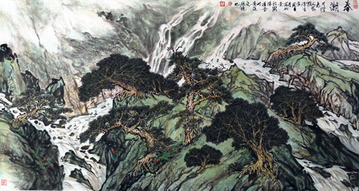 《春潮》179cm×97cm 《春潮》179cm×97cm