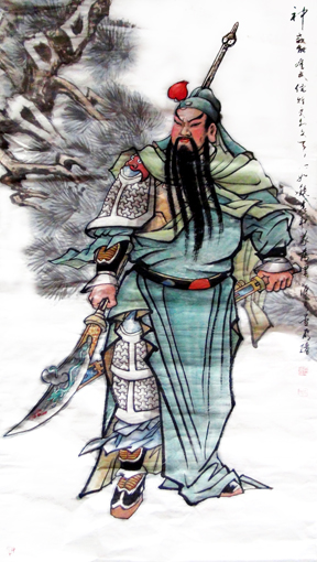 卢成仕作品——《关羽》136cm×68cm 卢成仕作品——《关羽》136cm×68cm